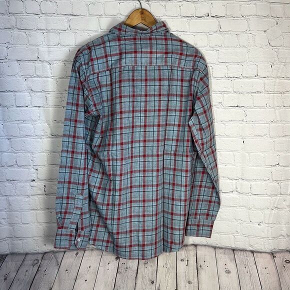 Charlie Chaplin Red Gray Plaid Button down Shirt Size XL - Picture 4 of 5